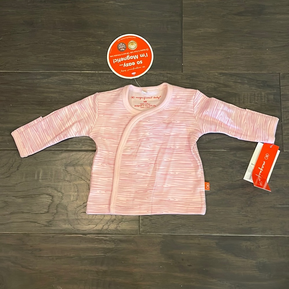 Magnificent Baby Magnetic birch pink shirt kimono Newborn